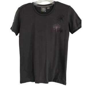 Icebreaker Superfine 190 Pure Merino Wool Shirt Womens Size XS Brown Floral